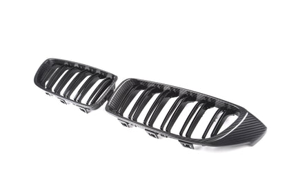 BMW F80/F82 Double Slat Dry Carbon Fiber Front Kidney Grille Replacement