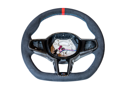 BMW LCI-Style Flat Bottom Steering Wheel with Carbon Fiber Trim G80/G82/G87 M2/M3/M4