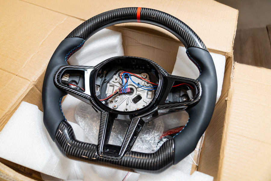 BMW G8X M2/M3/M4 LCI Style Carbon Fiber & Leather Steering Wheel – Heated