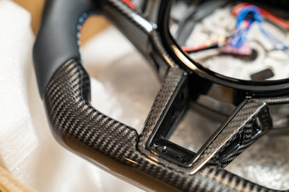 BMW G8X M2/M3/M4 LCI Style Carbon Fiber & Leather Steering Wheel – Heated