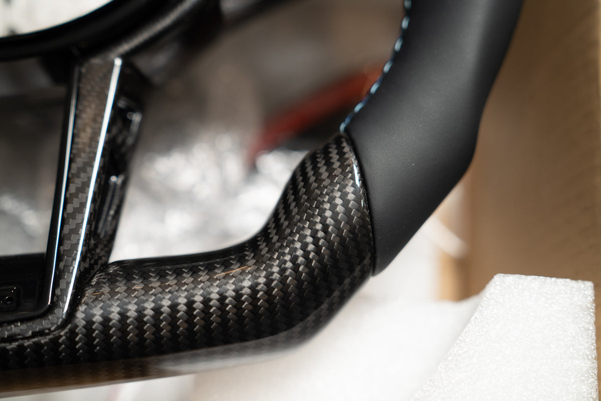 BMW G8X M2/M3/M4 LCI Style Carbon Fiber & Leather Steering Wheel – Heated