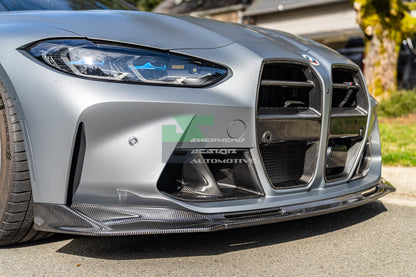 BMW G80/G82/G83 M3/M4 Dry Carbon Fiber V-Style Front Lip Spoiler, Single Piece