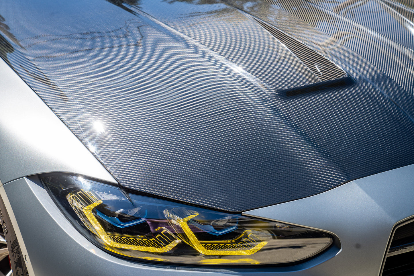 BMW G80/G82/G83 M3/M4 Dry Carbon Fiebr Competition Style Hood - Double Sided Carbon