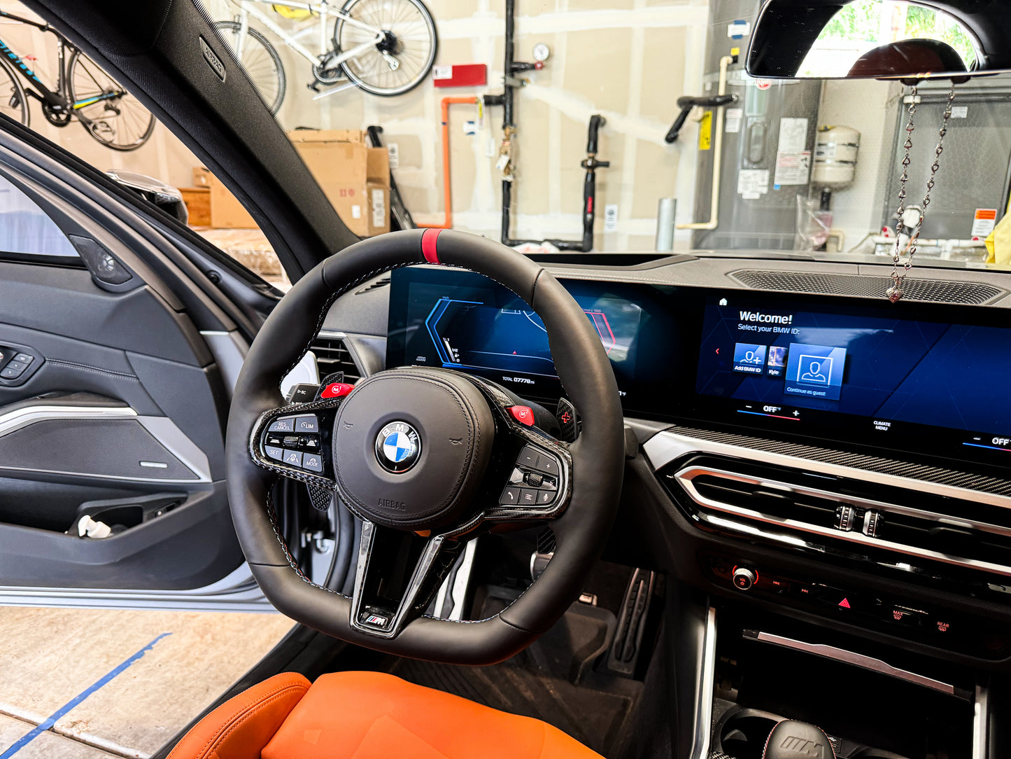 BMW LCI-Style Flat Bottom Steering Wheel with Carbon Fiber Trim G80/G82/G87 M2/M3/M4