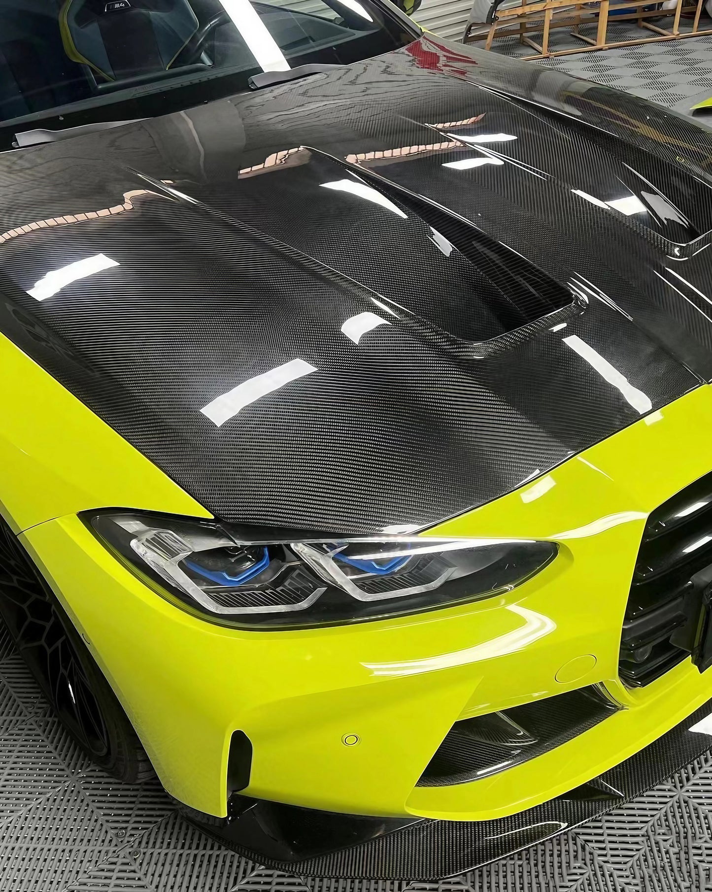 BMW G80/G82/G83 M3/M4 AN-Style Full Dry Carbon Fiber & Kevlar Vented Hood