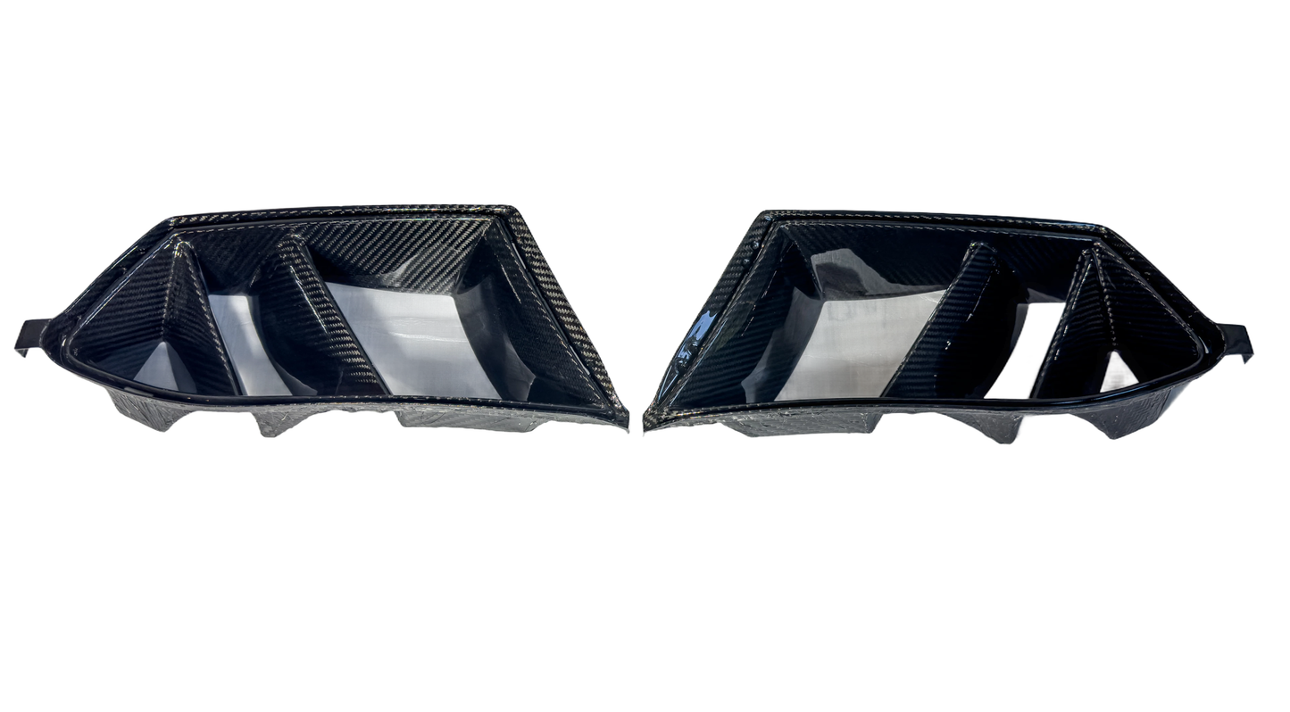 BMW G80/G82/G83 M3/M4 Dry Carbon Fiebr Dual Fin/Slats Style Front Air Ducts