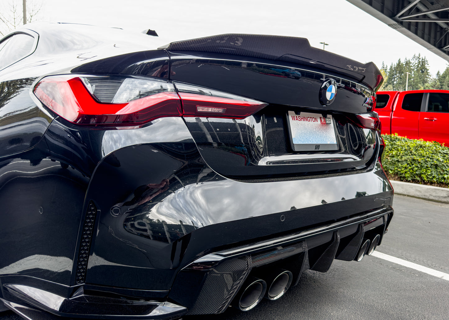 BMW G80/G82 M3/M4, PSM Style Aggressive High Kick Dry Carbon Fiber Rear Trunk Spoiler