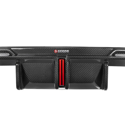 SOOQOO G8X M3/M4 Carbon Fiber Diffuser With Brake Light + Rear Splitter