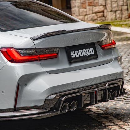 SOOQOO G8X M3/M4 Carbon Fiber Diffuser With Brake Light + Rear Splitter