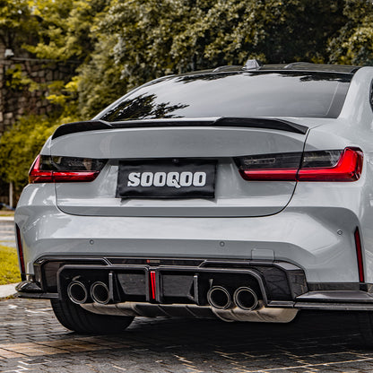 SOOQOO G8X M3/M4 Carbon Fiber Diffuser With Brake Light + Rear Splitter