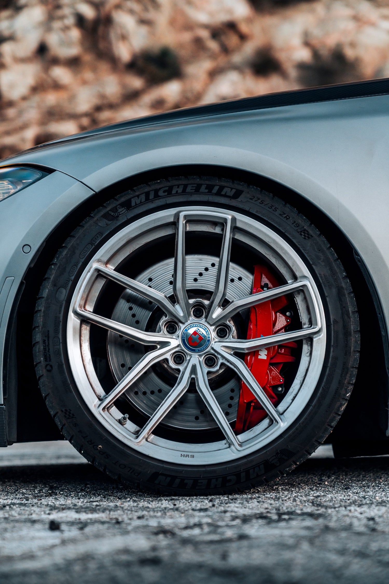 BMW G8X OEM+ carbon fiber wheel and fender detail