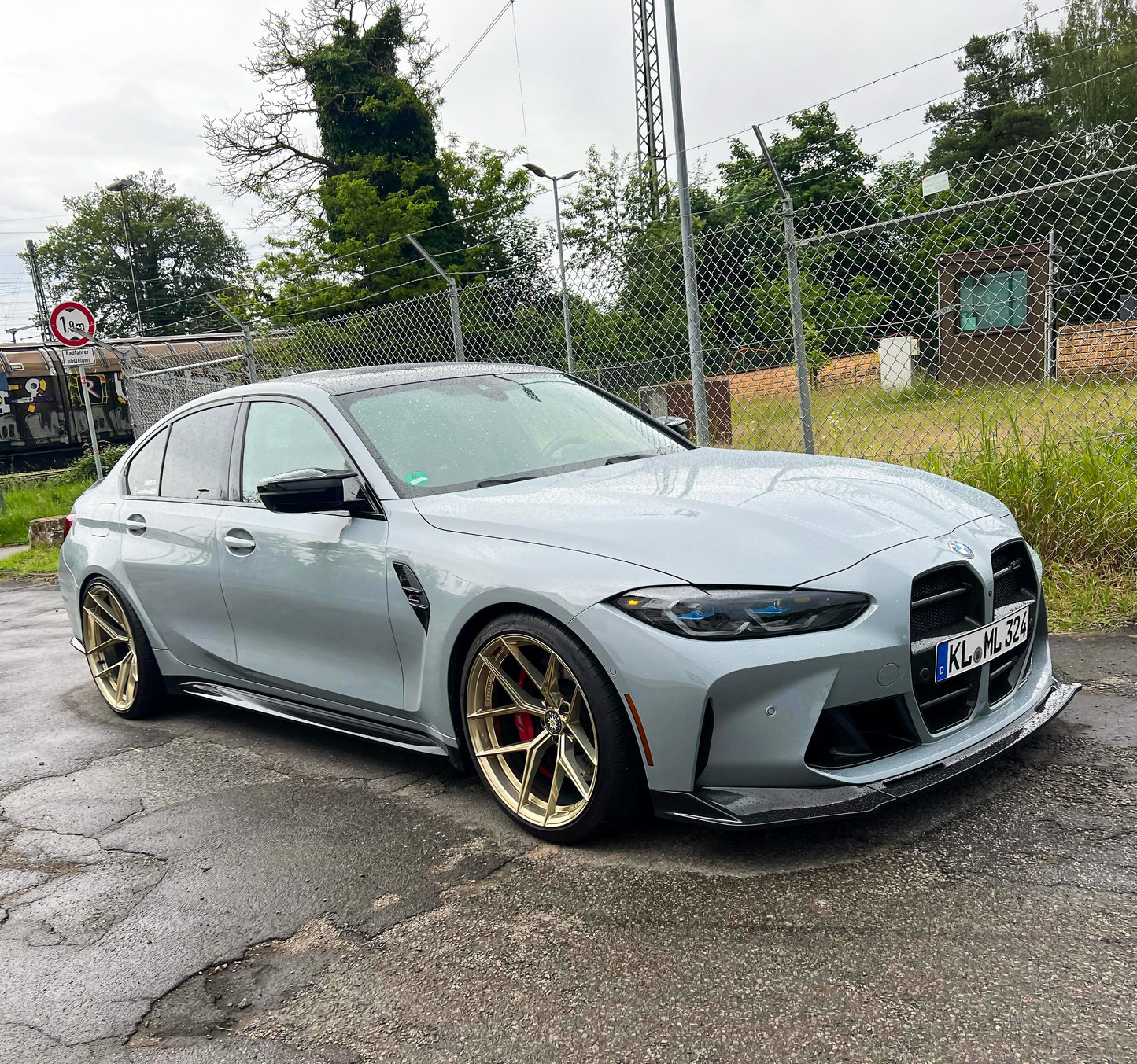 BMW G80/G82/G83 M3/M4 Dry Carbon Fiber V-Style Front Lip Spoiler